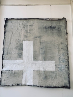 Schilderij op linnen met olieverf, pigment en acryl