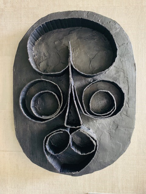 Artwork gips papiermache Mask deep indigo