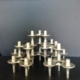 Set (9) metalen kaarsenstandaard samengesteld