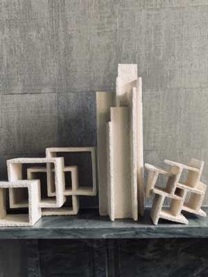 Archtitectual Schulpture, ontwerp Lisanne Lammers T1 en C21, extra wit 3-10-8 cm, 20-4-11 cm
